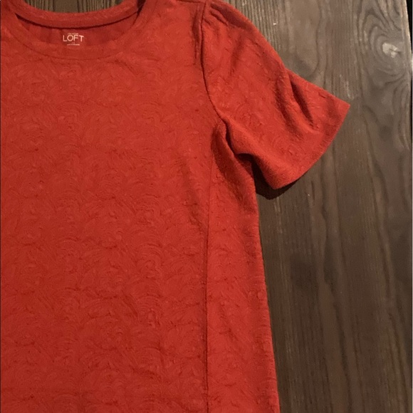 LOFT Red Orange Textured Knit Top - Picture 8 of 9